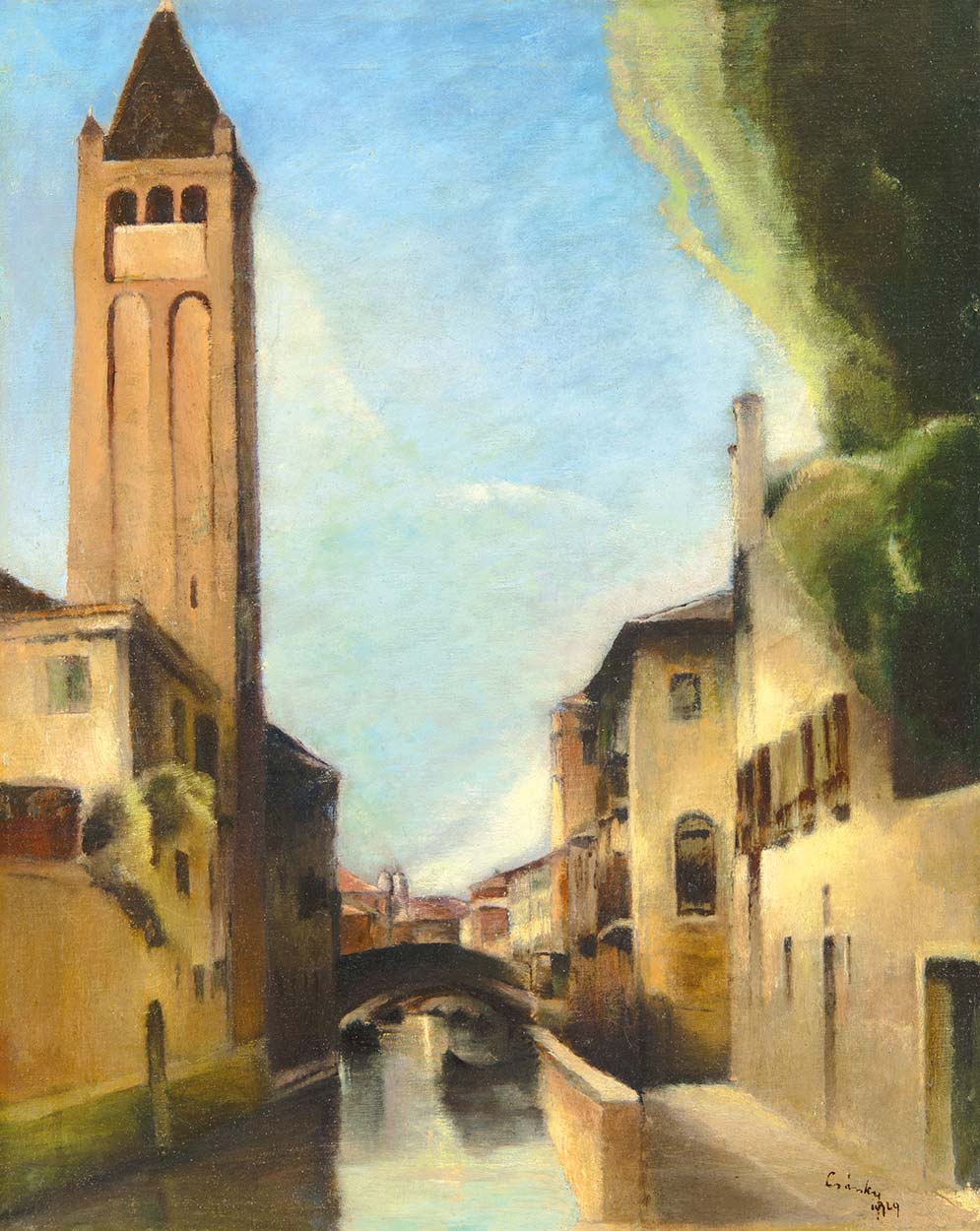 Csánky Dénes (1885-1972) Venetian Scene (Rio S. Barnaba),  1929