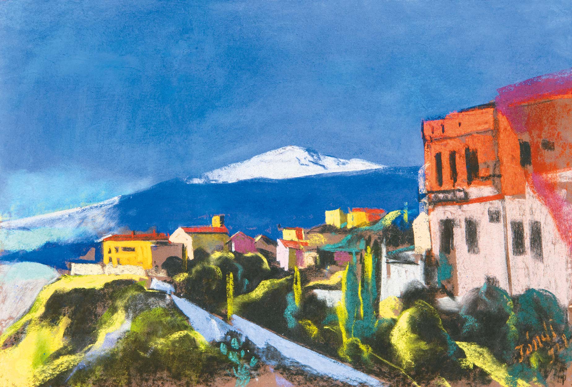 Jándi Dávid (1893-1944) A View of Naples and Vesuvius, 1928