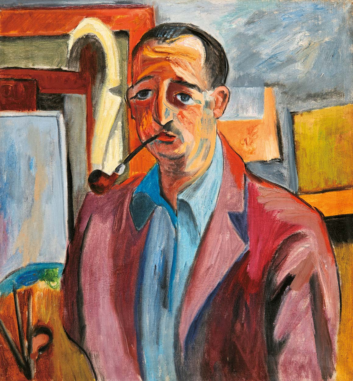 Fenyő György (1904-1978) Self-portrait with Pipe