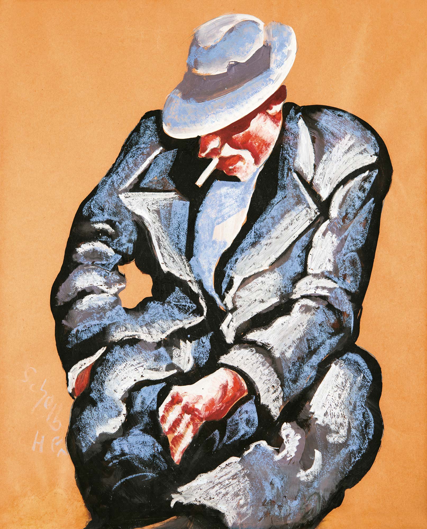 Scheiber Hugó (1873-1950) Man in Hat