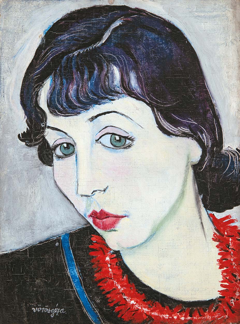 Vörös Géza (1897-1957) Young Woman with Coral Necklace, 1930