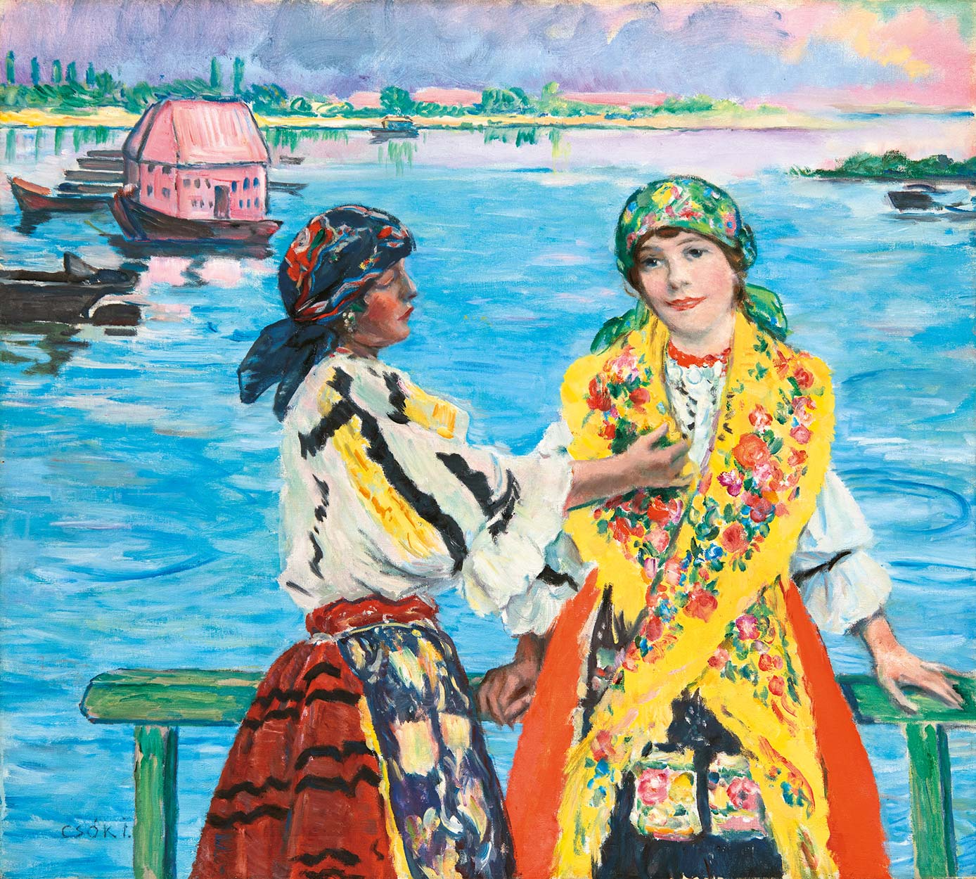 Csók István (1865-1961) Šokci Girls by the Danube Bank, 1905-1910