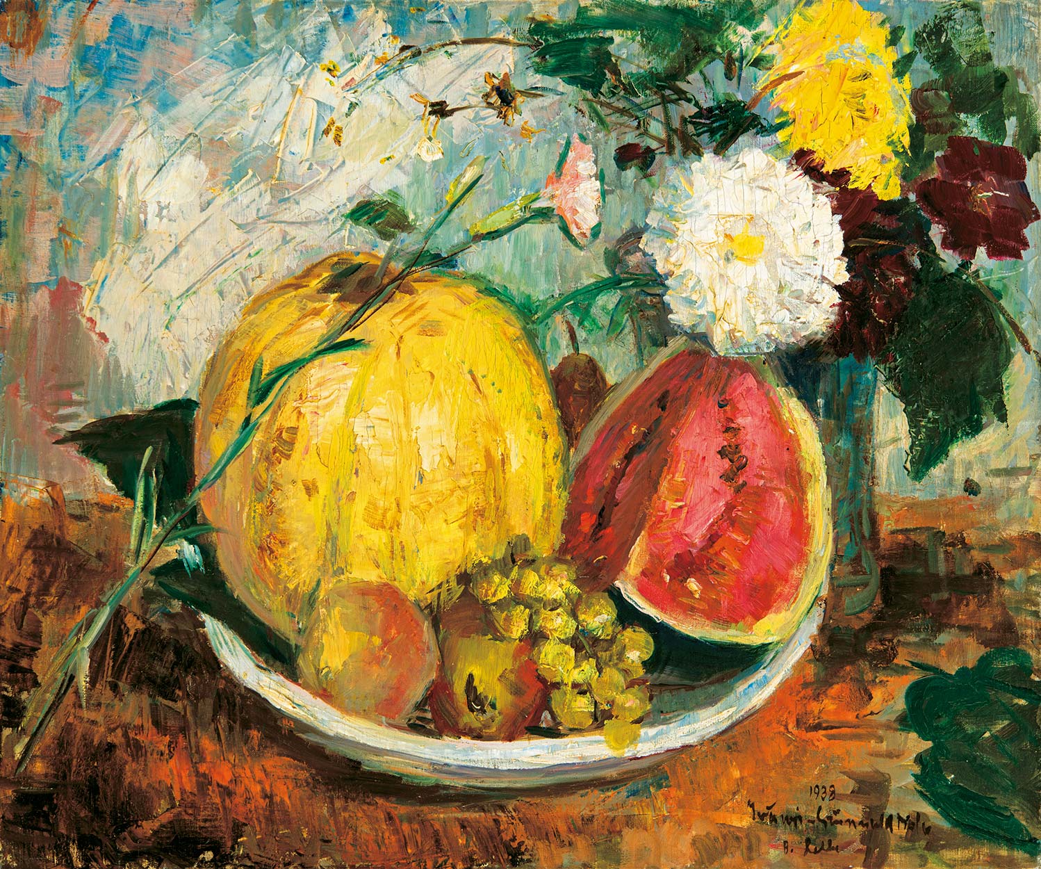 Iványi Grünwald Béla (1867-1940) Still-life with Melon (Autumn Still-life), 1938