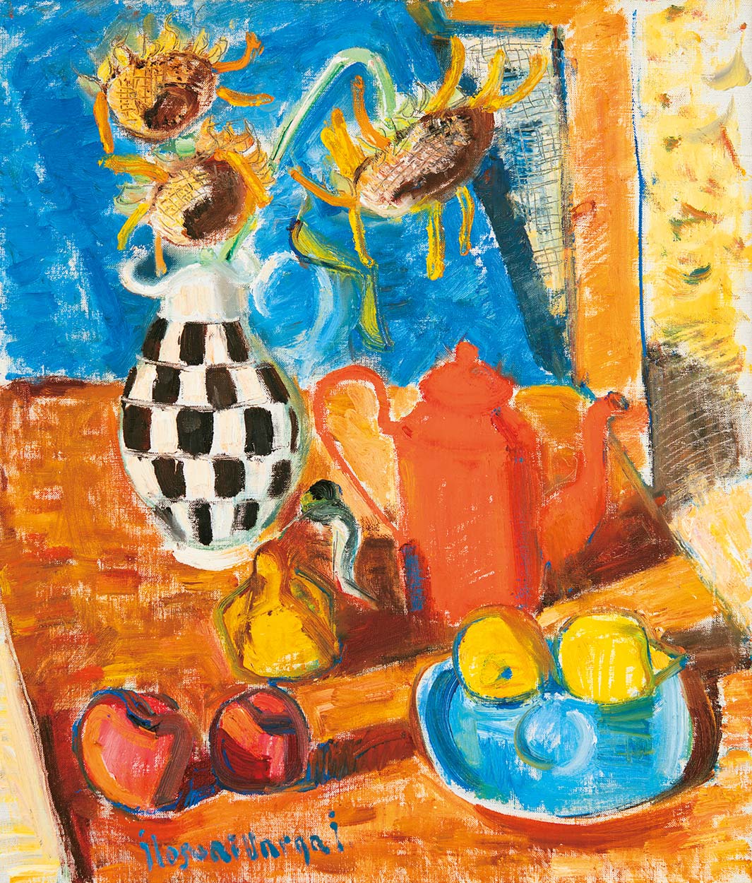 Ilosvai Varga István (1895-1978) Still-life with Checkered Vase