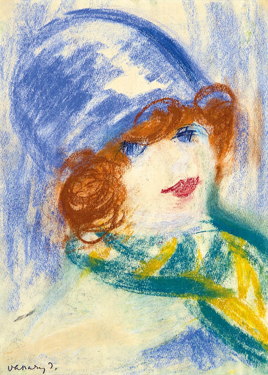 Vaszary János (1867-1939) The blue Hat