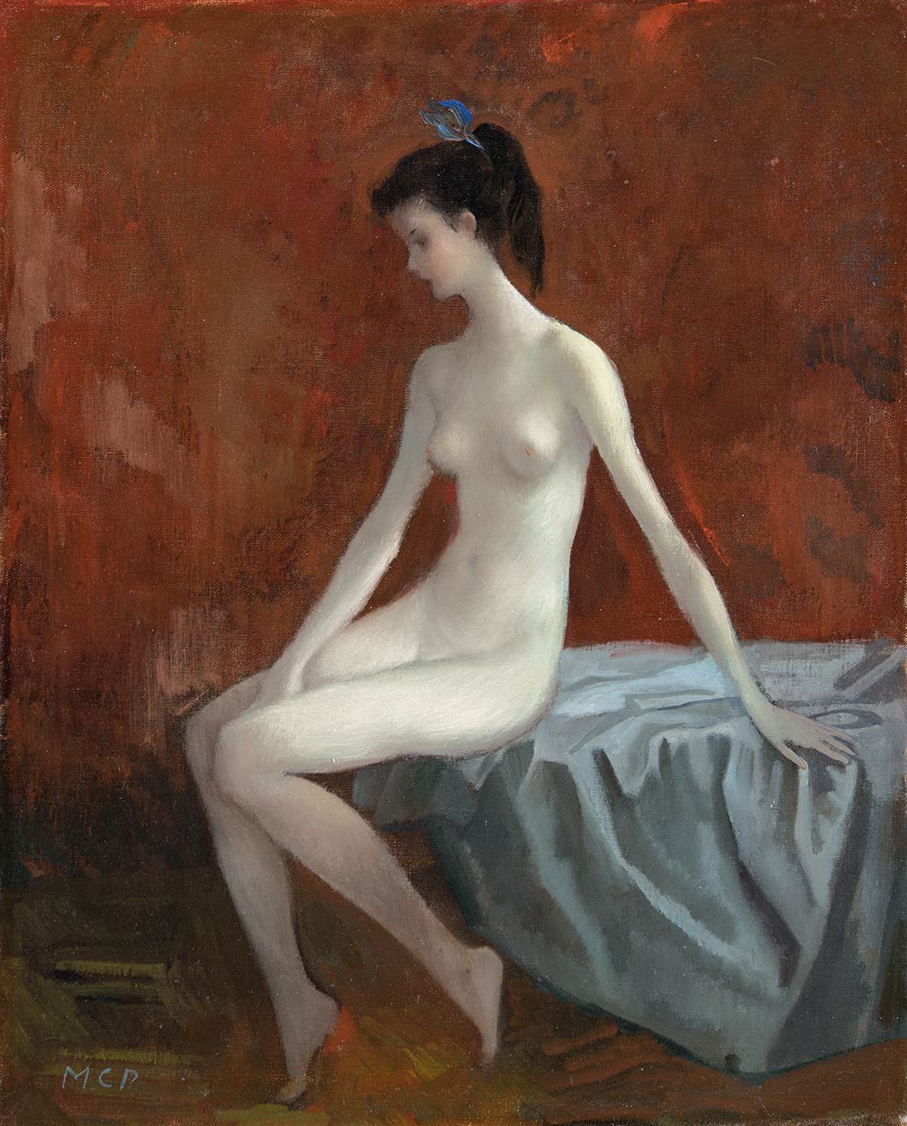 Molnár C. Pál (1894-1981) Sitting Female Nude