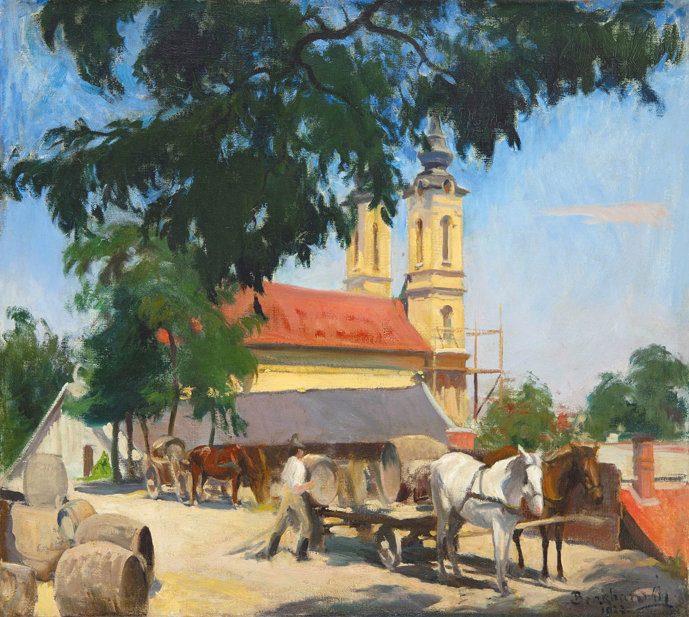 Benkhard Ágost (1882-1961) Church Yard, 1923