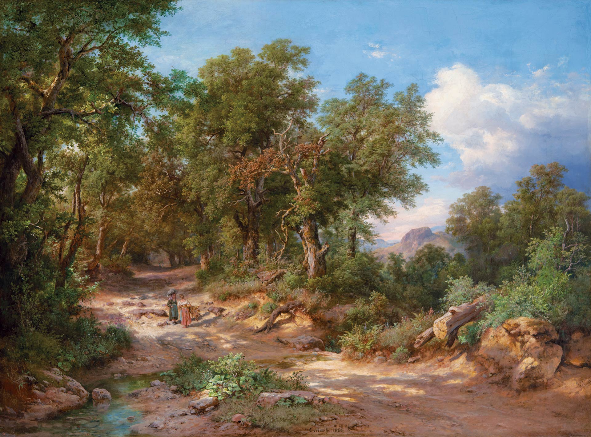 Markó Károly, Ifj. (1822 - 1891) Forest path, 1886