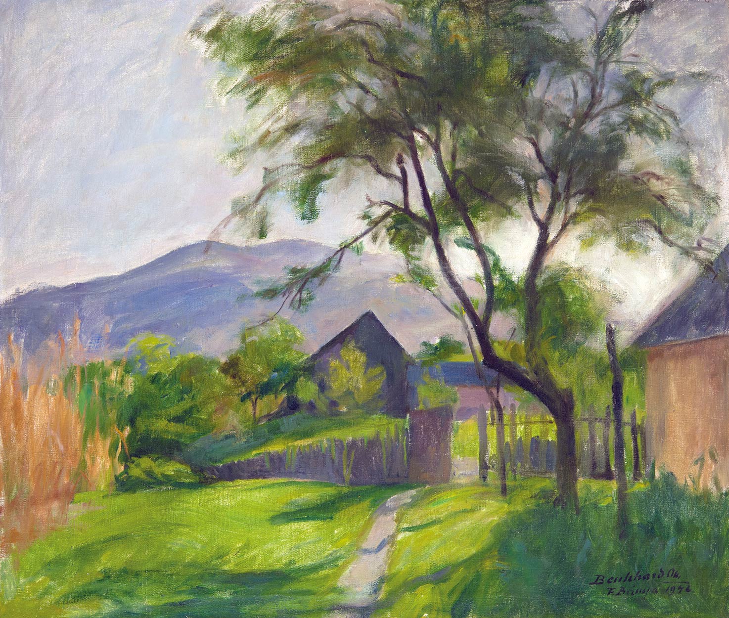 Benkhard Ágost (1882-1961) Garden in Baia Sprie, 1946