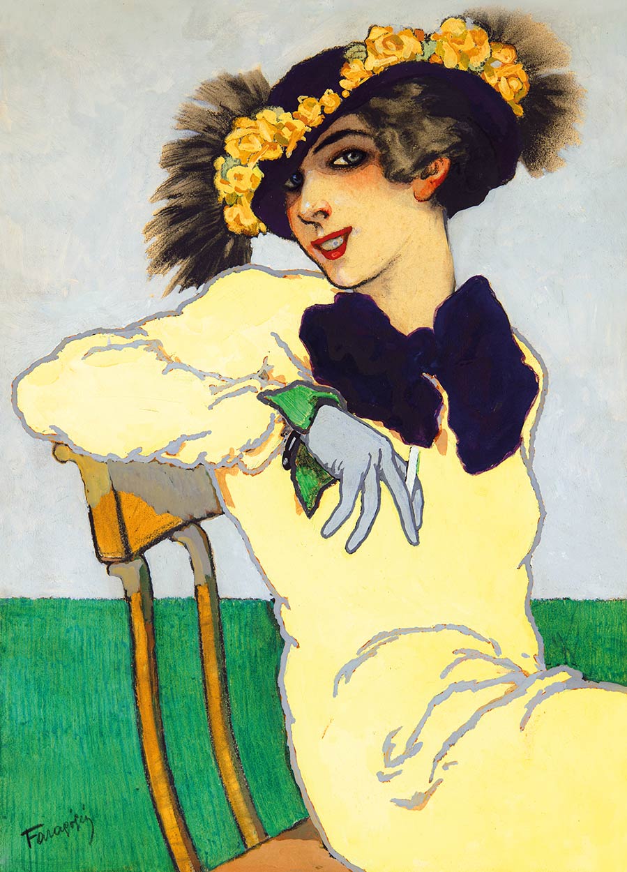 Faragó Géza (1877-1928) Cigarettázó nő