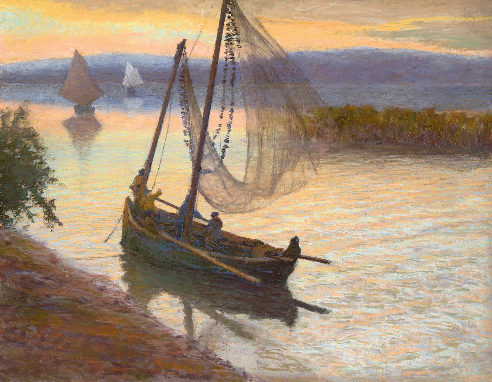 Poll Hugó (1867-1931) Fishing Boat