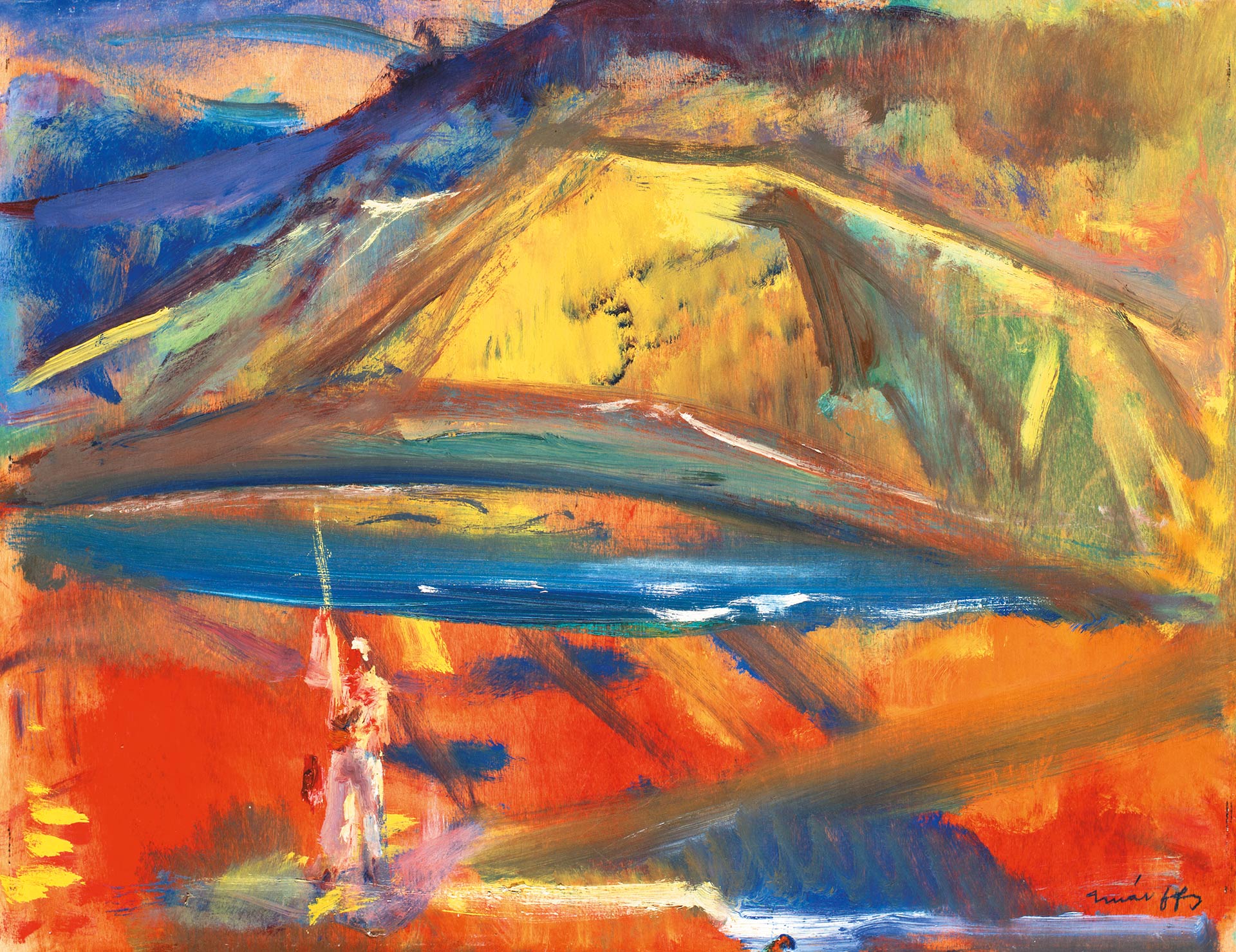 Márffy Ödön (1878-1959) Sziklás vízpart (Sziklás part), 1948 körül