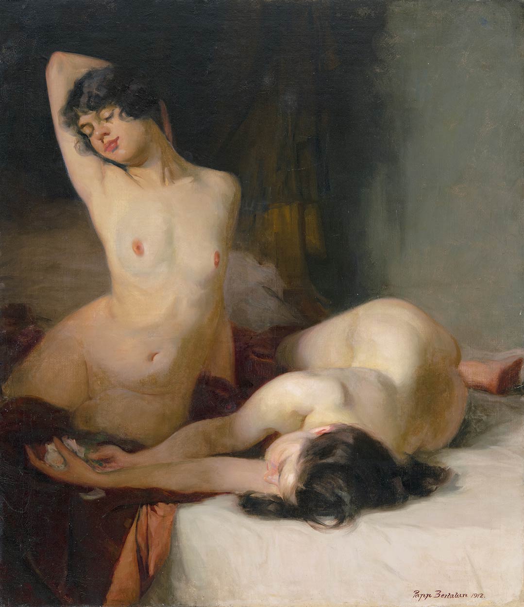 Papp Bertalan (1880-1913) Nudes resting, 1912