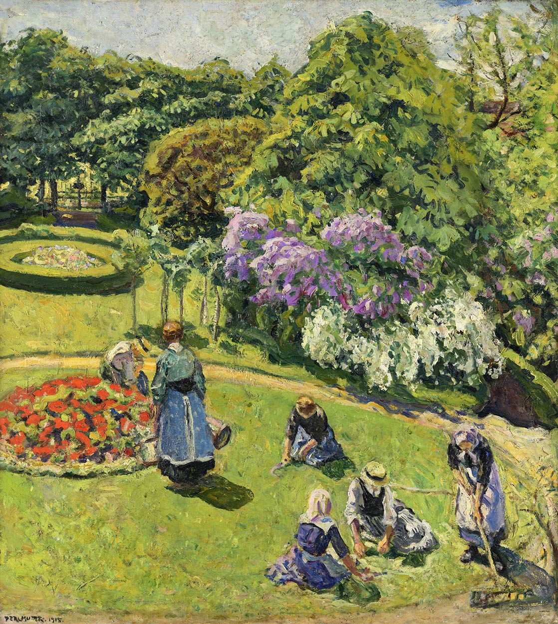 Perlmutter Izsák (1866-1932) Kertészek a kastélyparkban, 1915