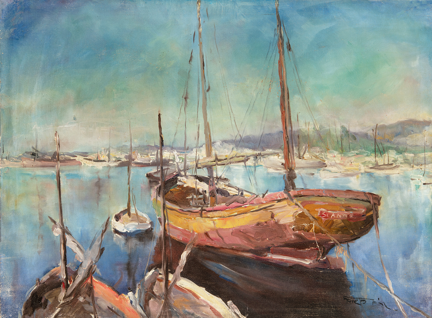 Fried Pál (1893-1955) Mediterranean Harbour