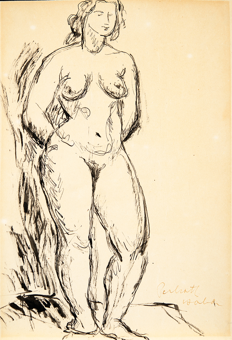 Perlrott-Csaba Vilmos (1880-1955) Standing Female Nude