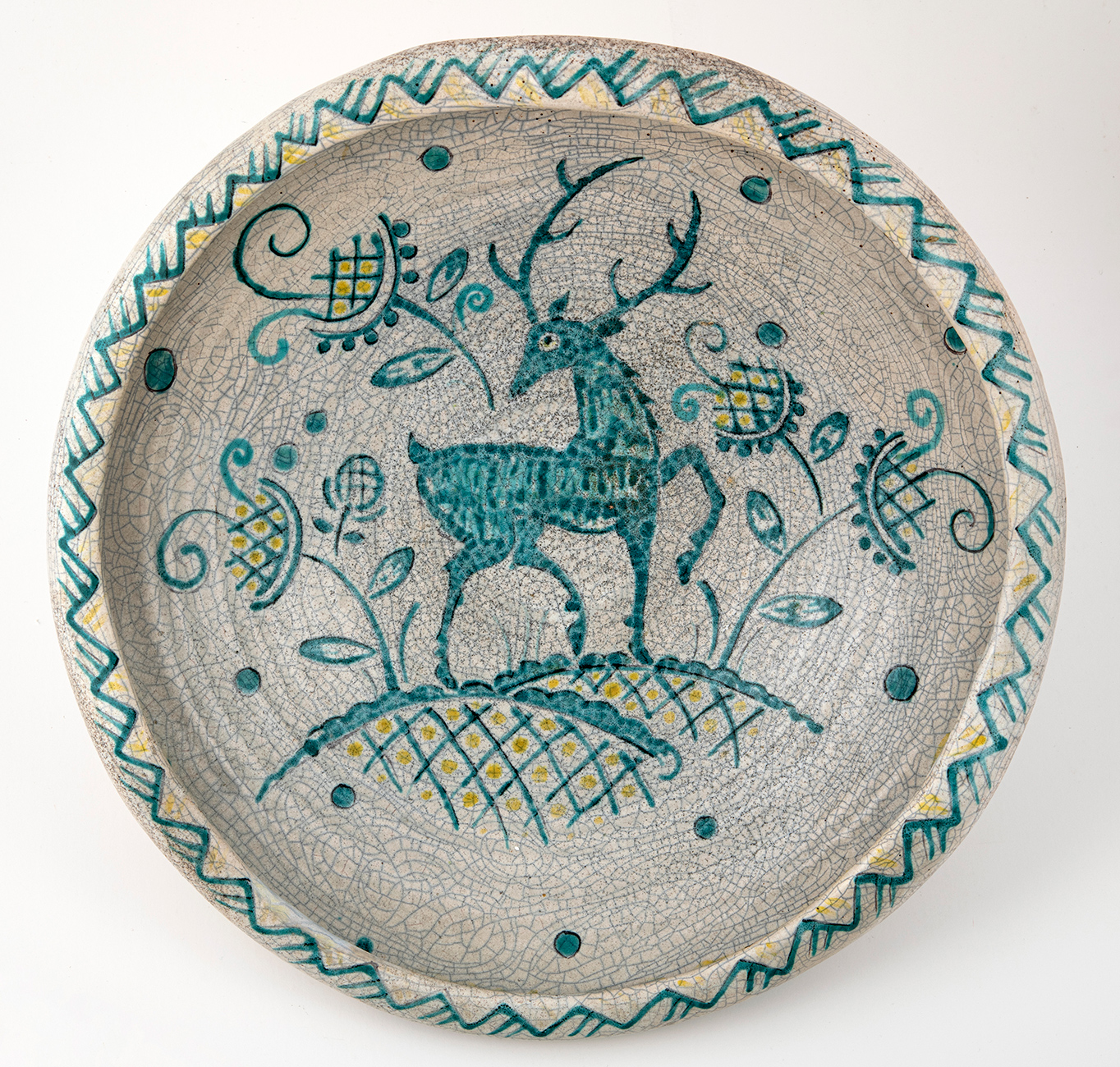 Gorka Géza (1894-1971) Bowl with Deer, 1940