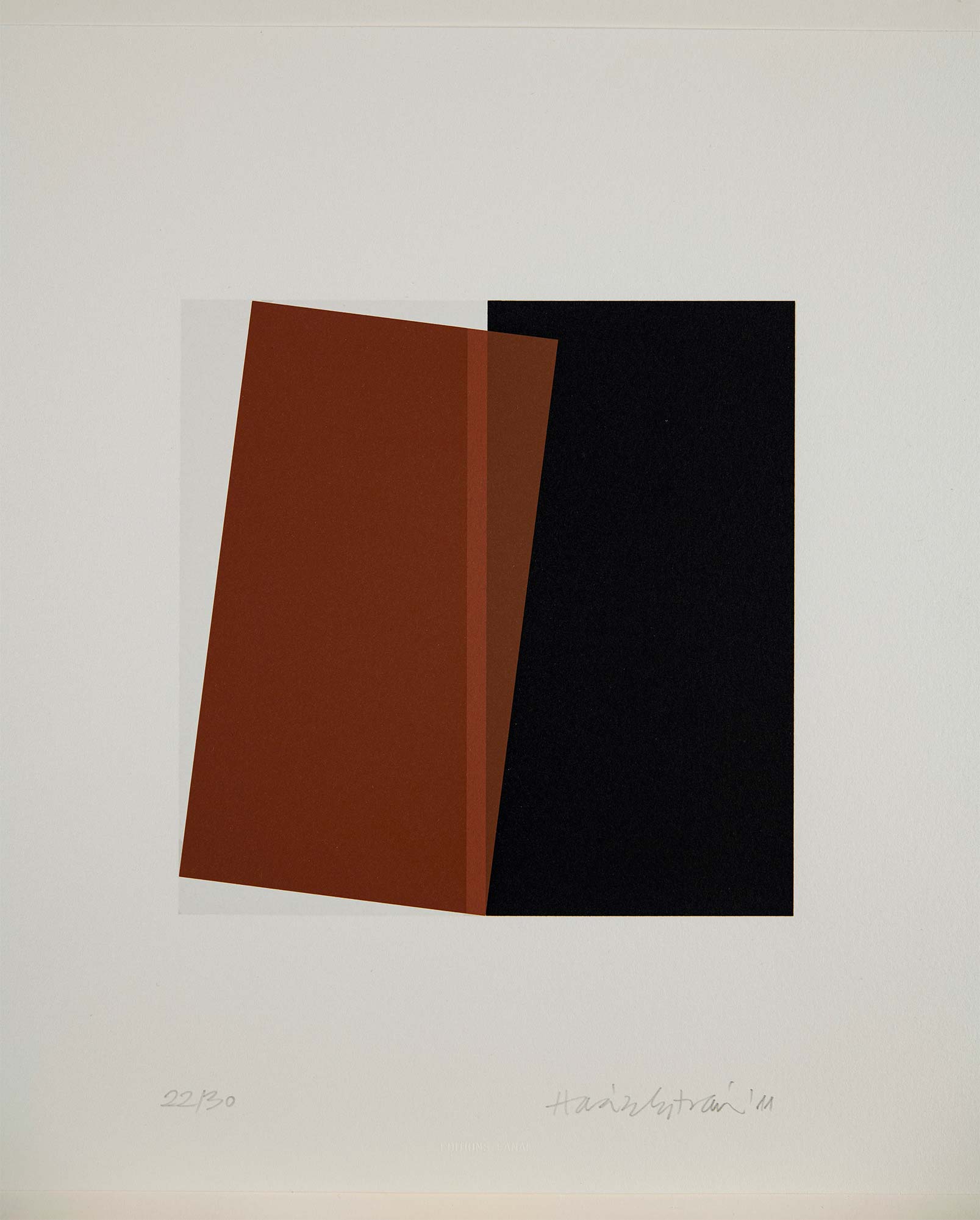 Haász István (1946-) Black and Brown Cube, 2011