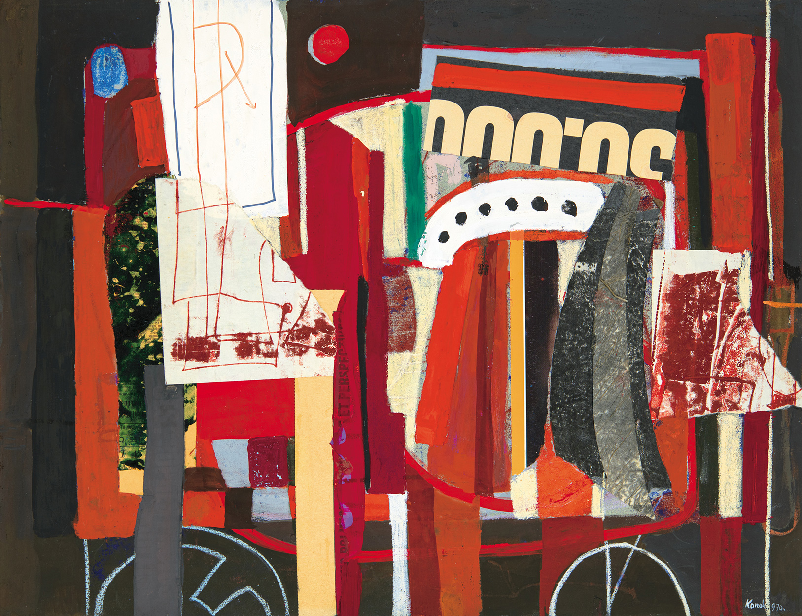 Konok Tamás (1930-2020) Collage, 1970 /On the reverse: Sketch of a Composition