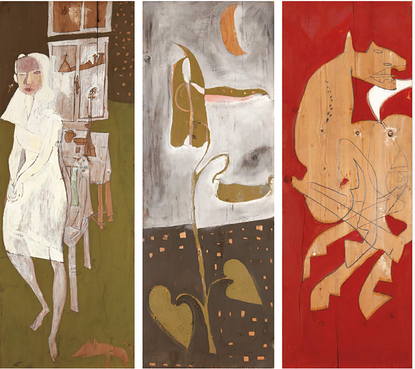 O. Papp Gábor (1949-2016) Szentendre Triptych I.-II.-III., 1976