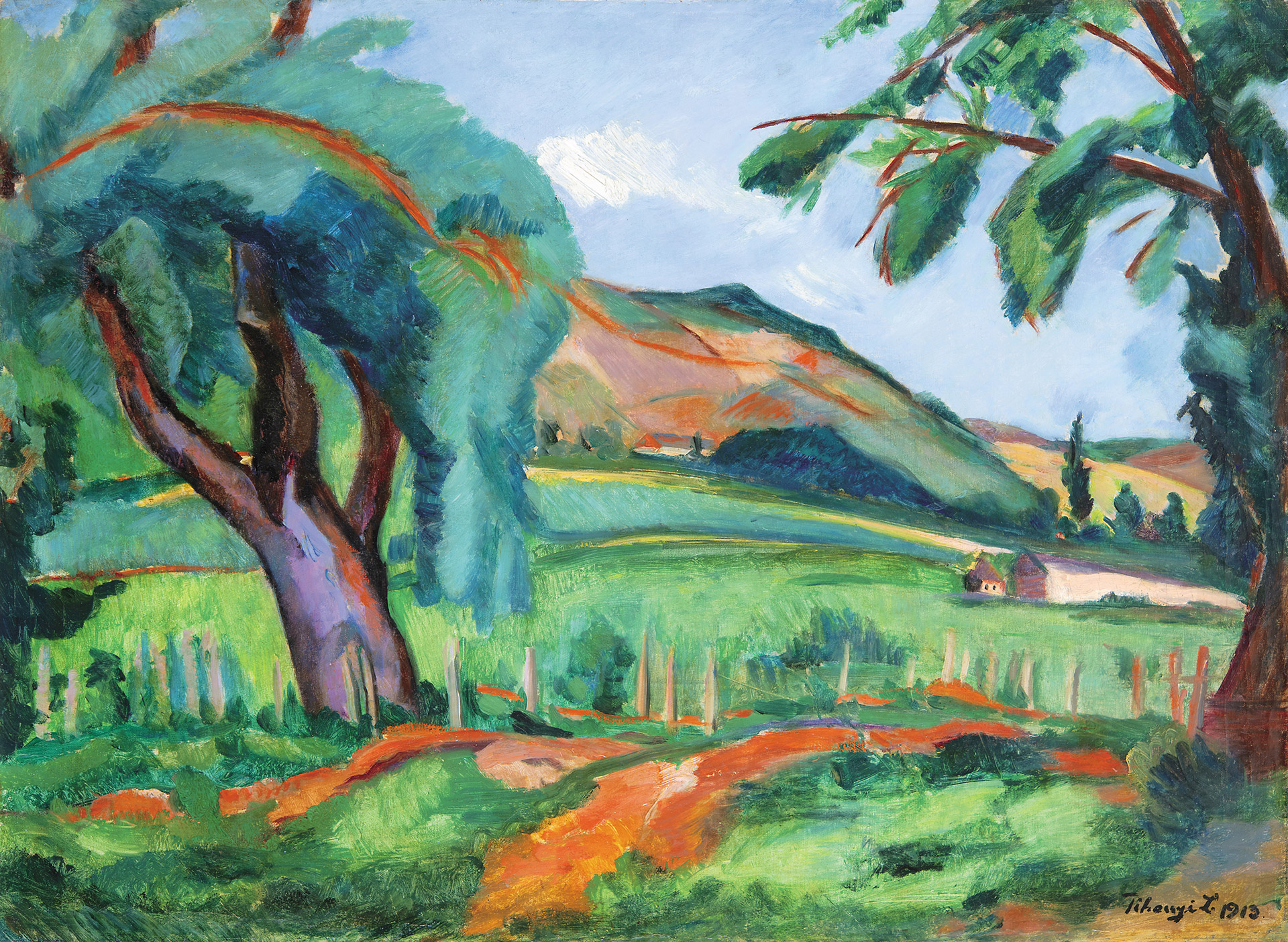 Tihanyi Lajos (1885-1938) Szécsénykovács (Summer Scene; Paysage d’Eté), 1913