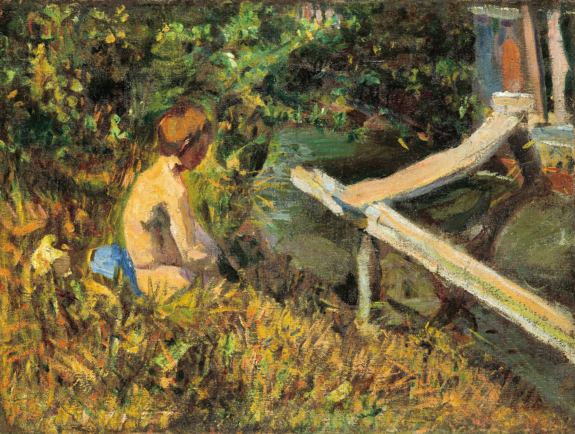 Czóbel Béla (1883-1976) Young Boy by the Stream, around 1902