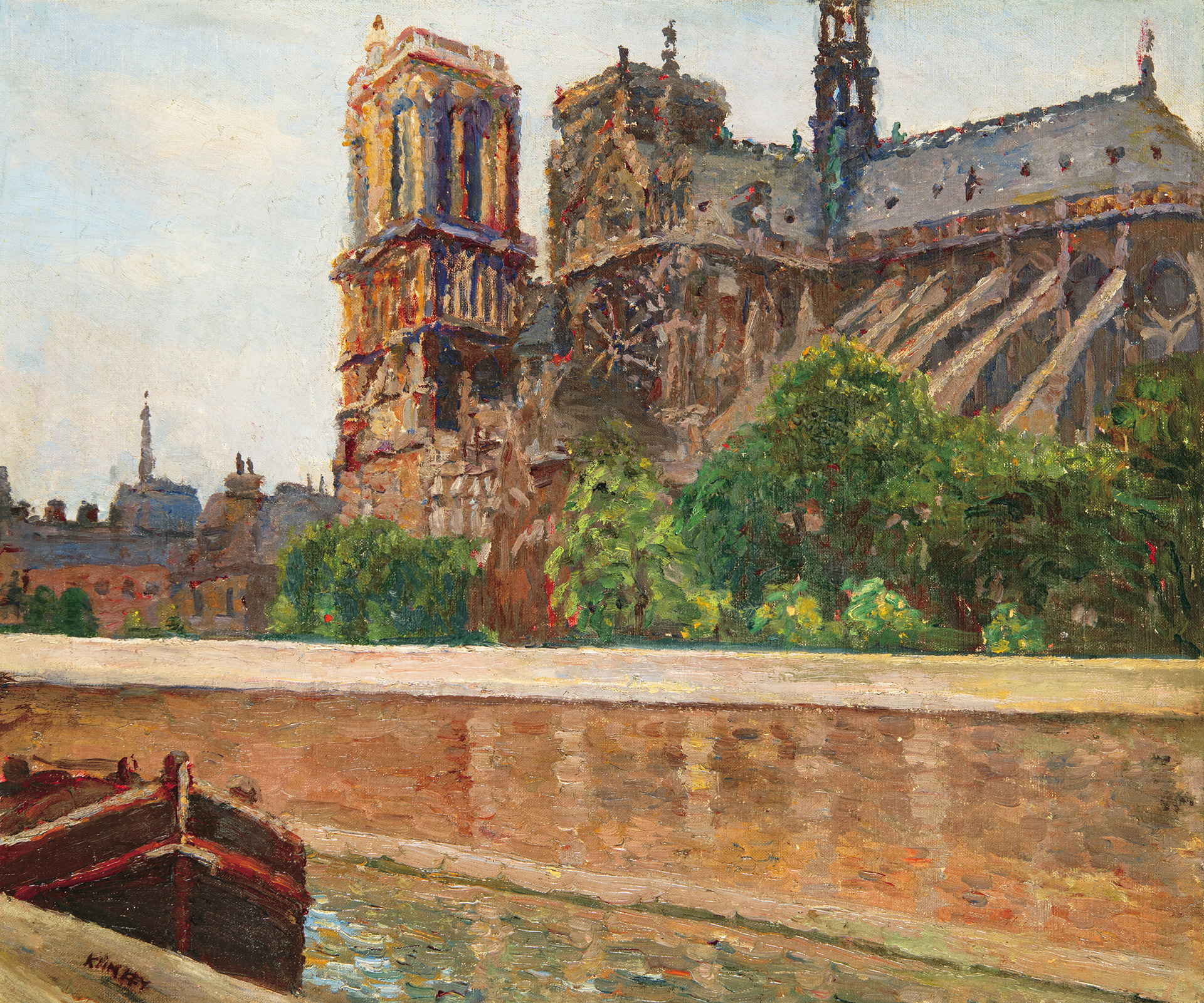 Kunffy Lajos (1869-1962) The Notre Dame Paris, 1913