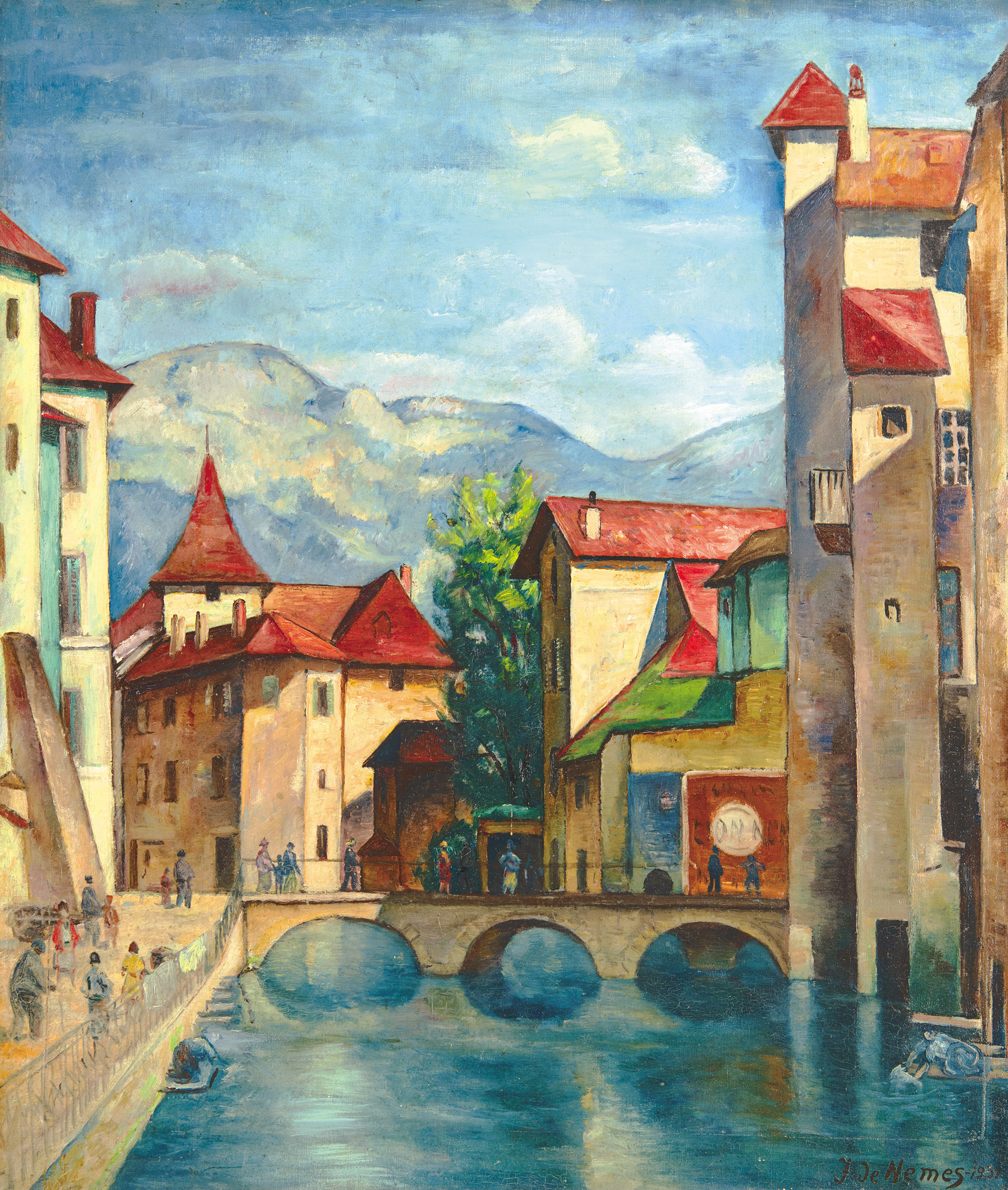 Haranglábi Nemes József (1889-1976) View of Annecy, 1931