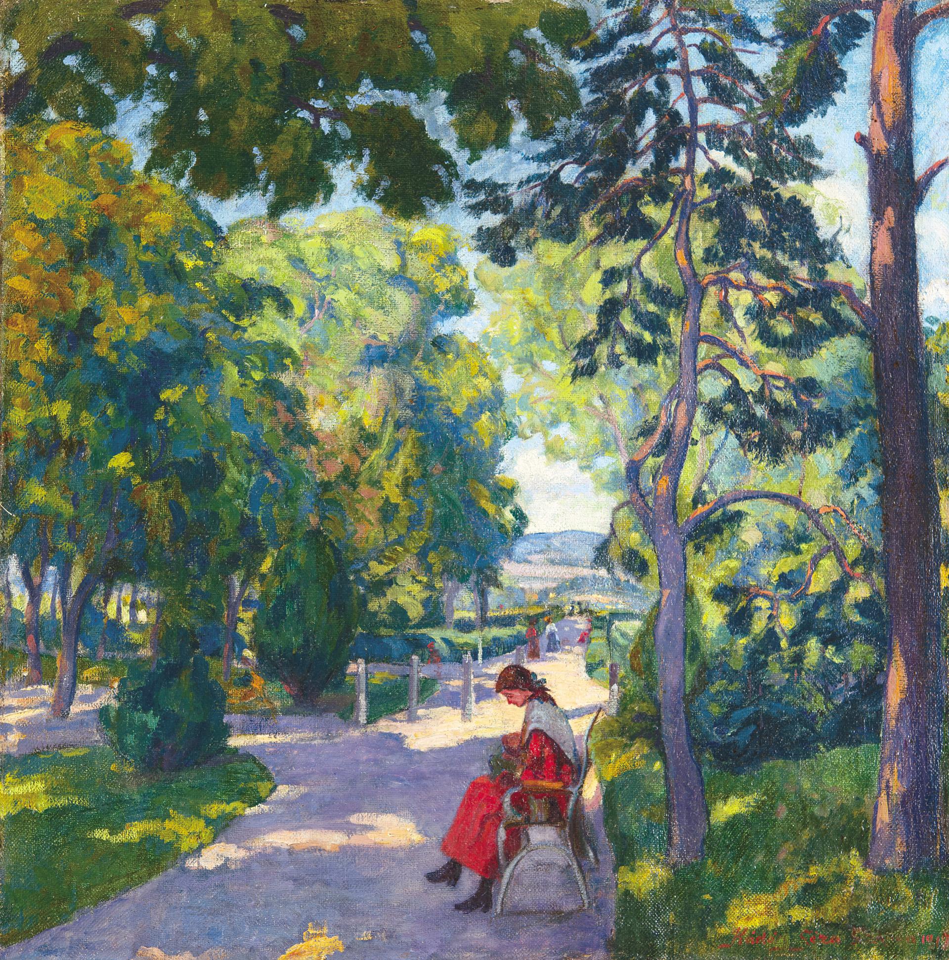 Kádár Géza (1878-1952) In the Park, 1917