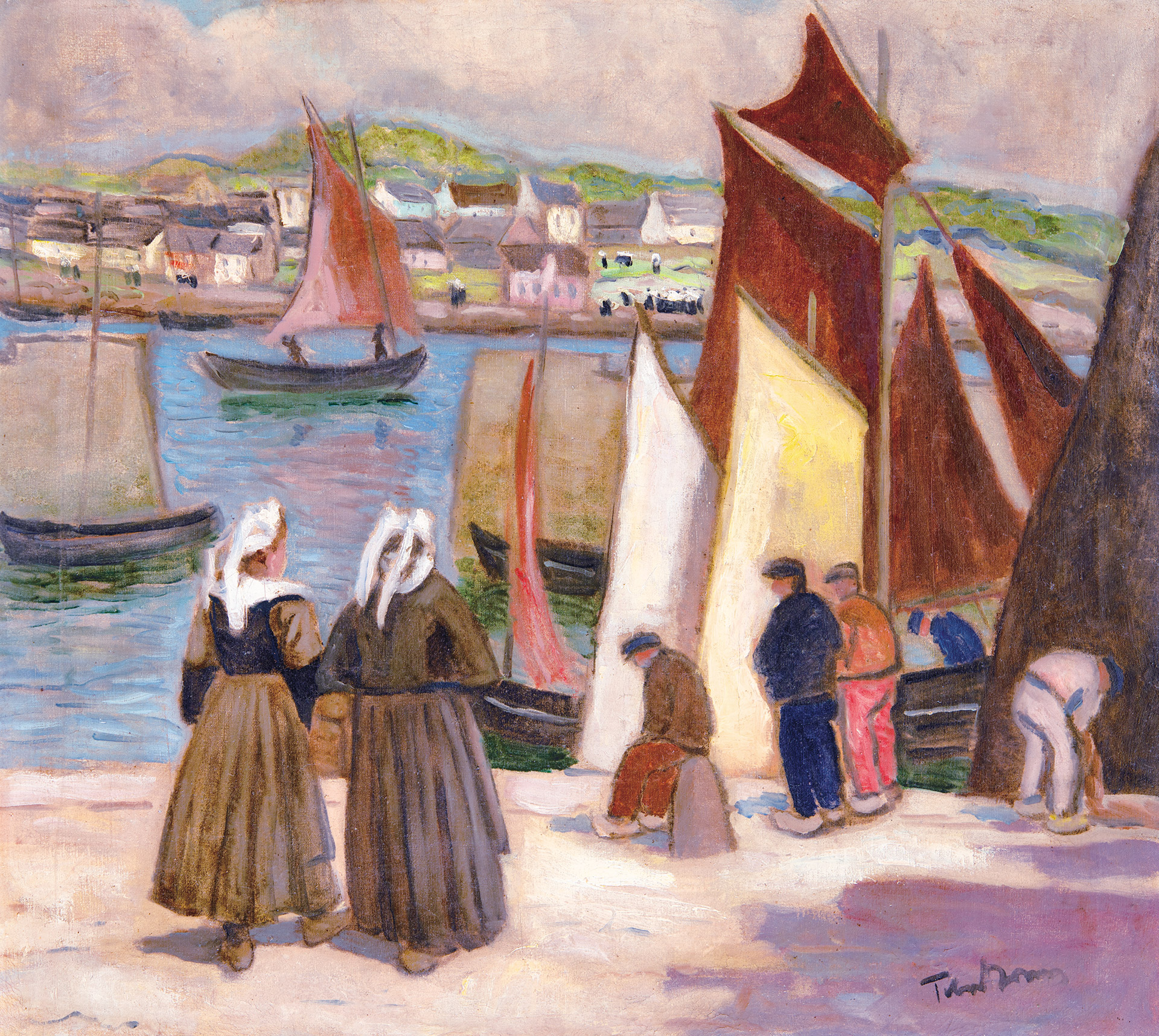Tibor Ernő (1885-1945) Bretagne Harbour, around 1925