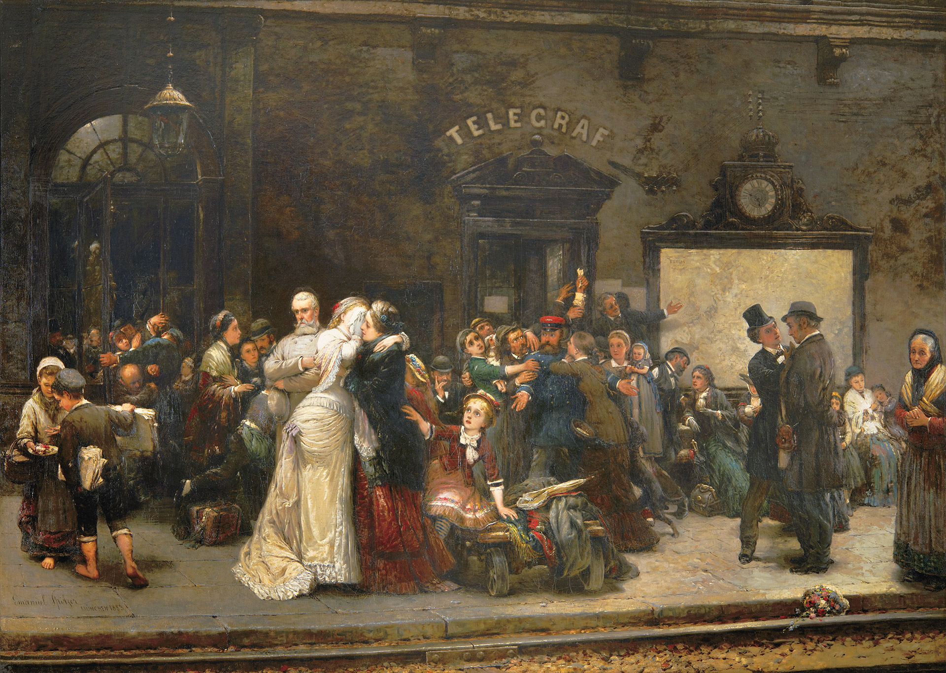 Spitzer Emánuel (Spitzer Manó) (1844-1919) Panic at the Train Station (Train crash), 1883