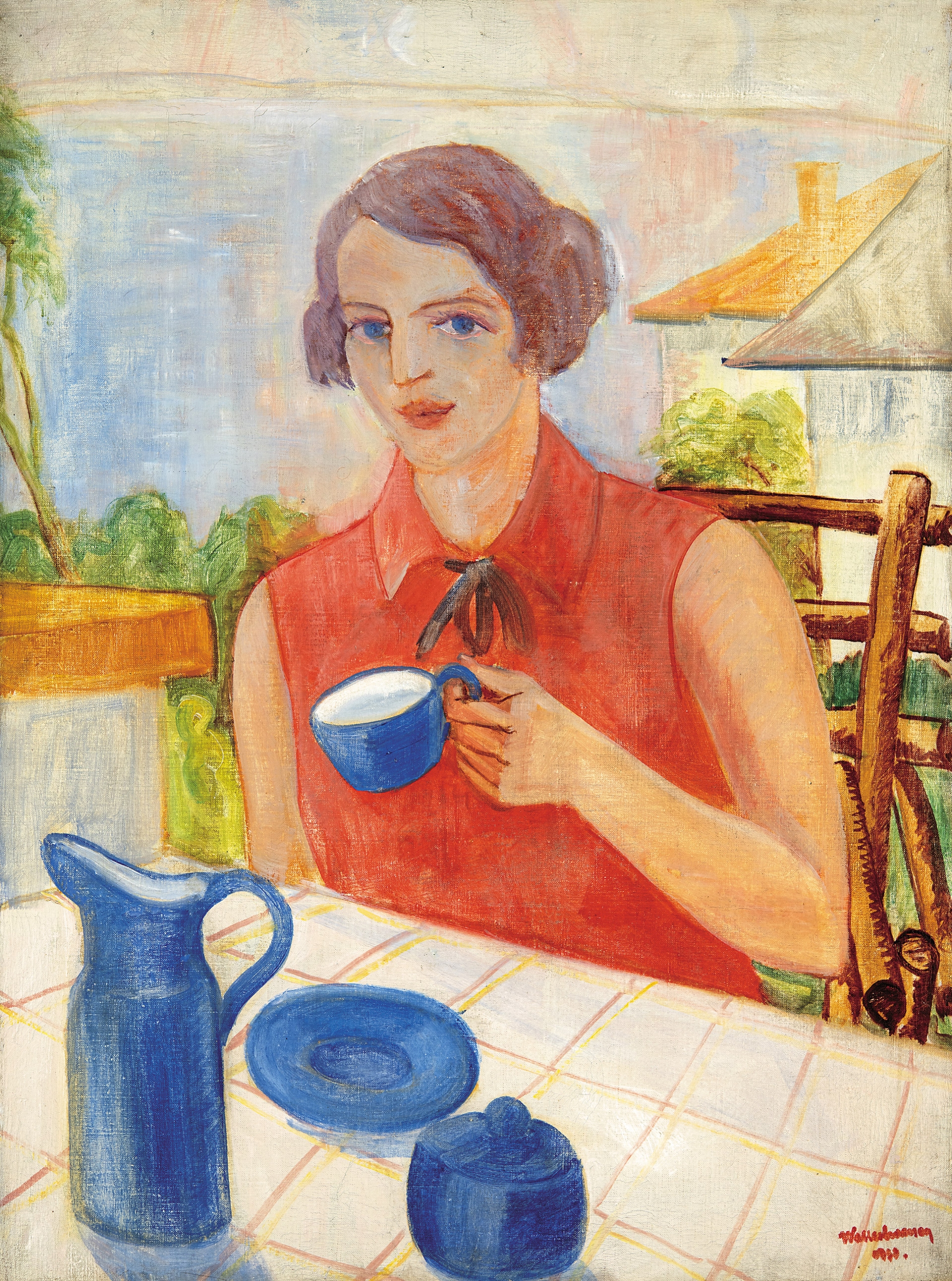 Walleshausen Zsigmond (1888-1978) Lady in Red, 1930