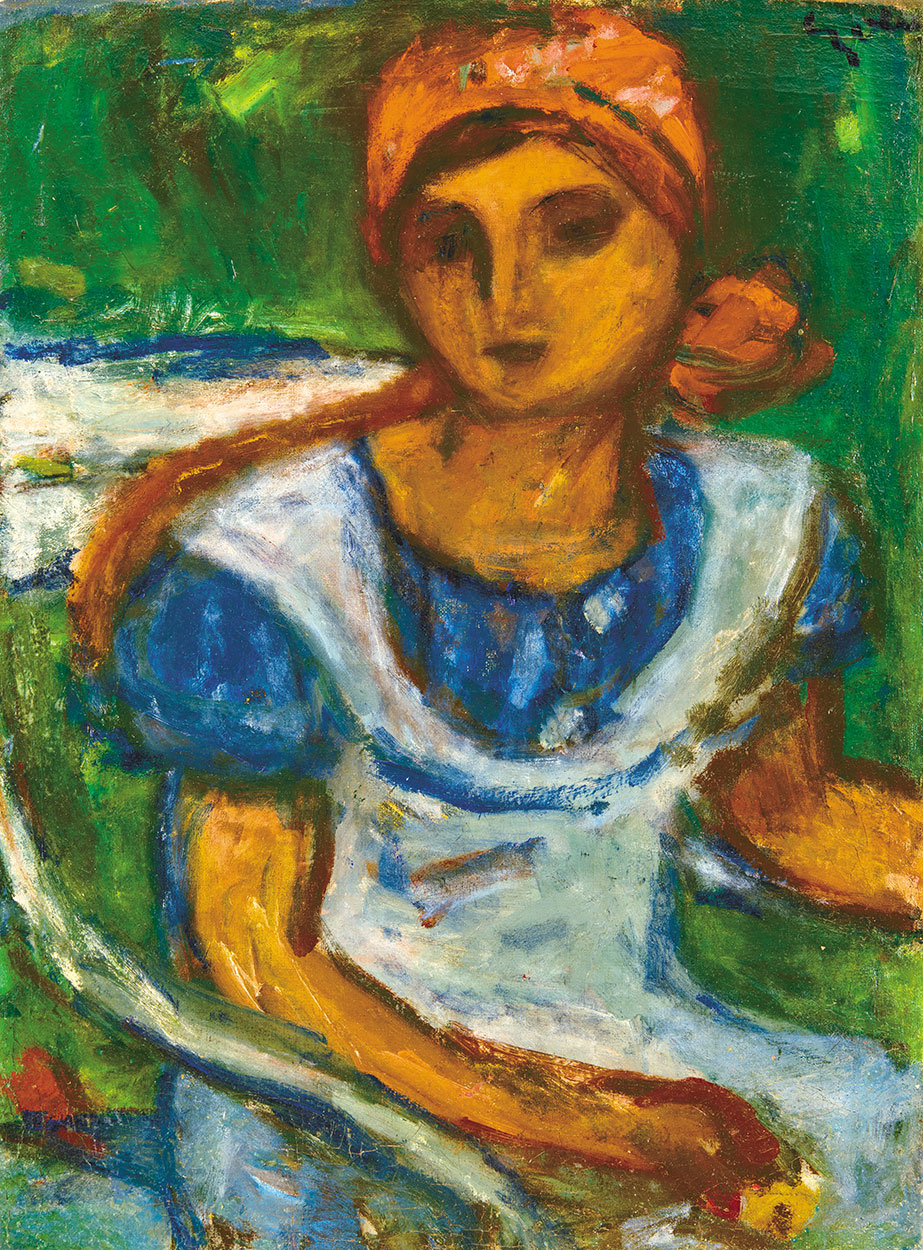 Czóbel Béla (1883-1976) Girl with a Red Headscarf, 1934