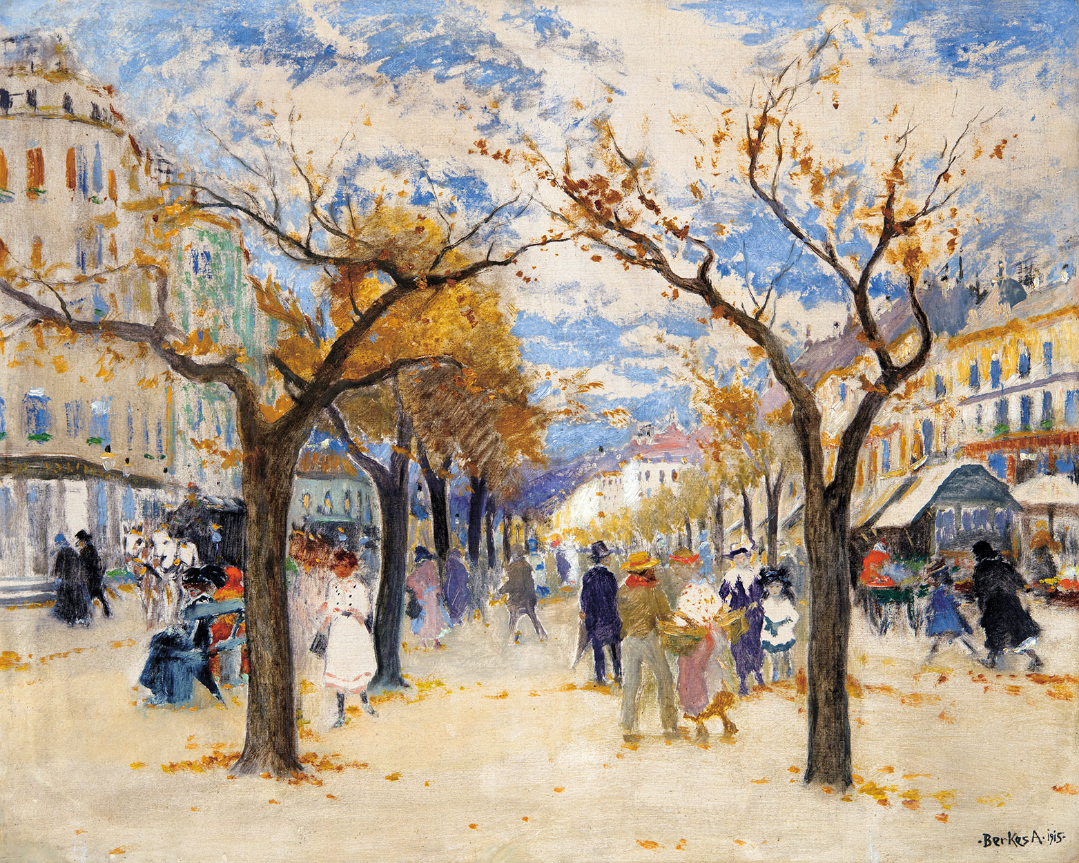Berkes Antal (1874-1938) Parisian Street, 1915