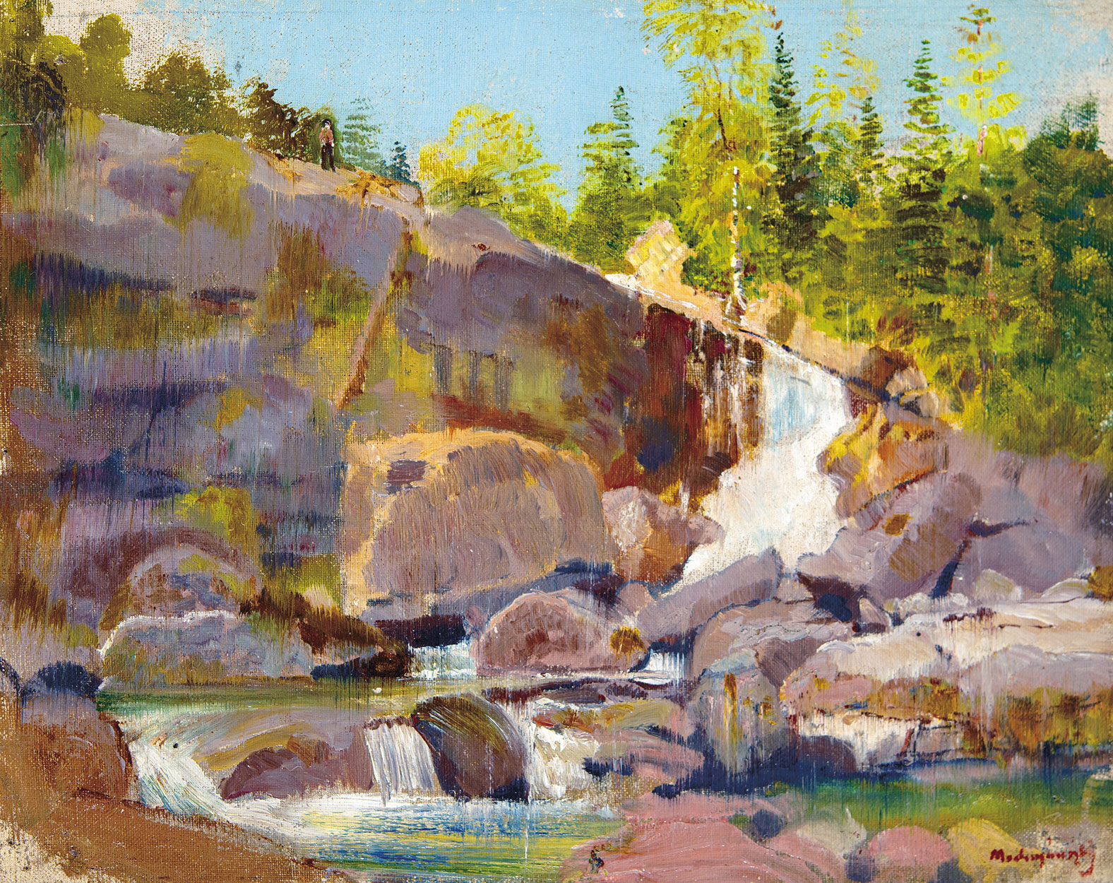 Mednyánszky László (1852-1919) Waterfall at Tarpatak
