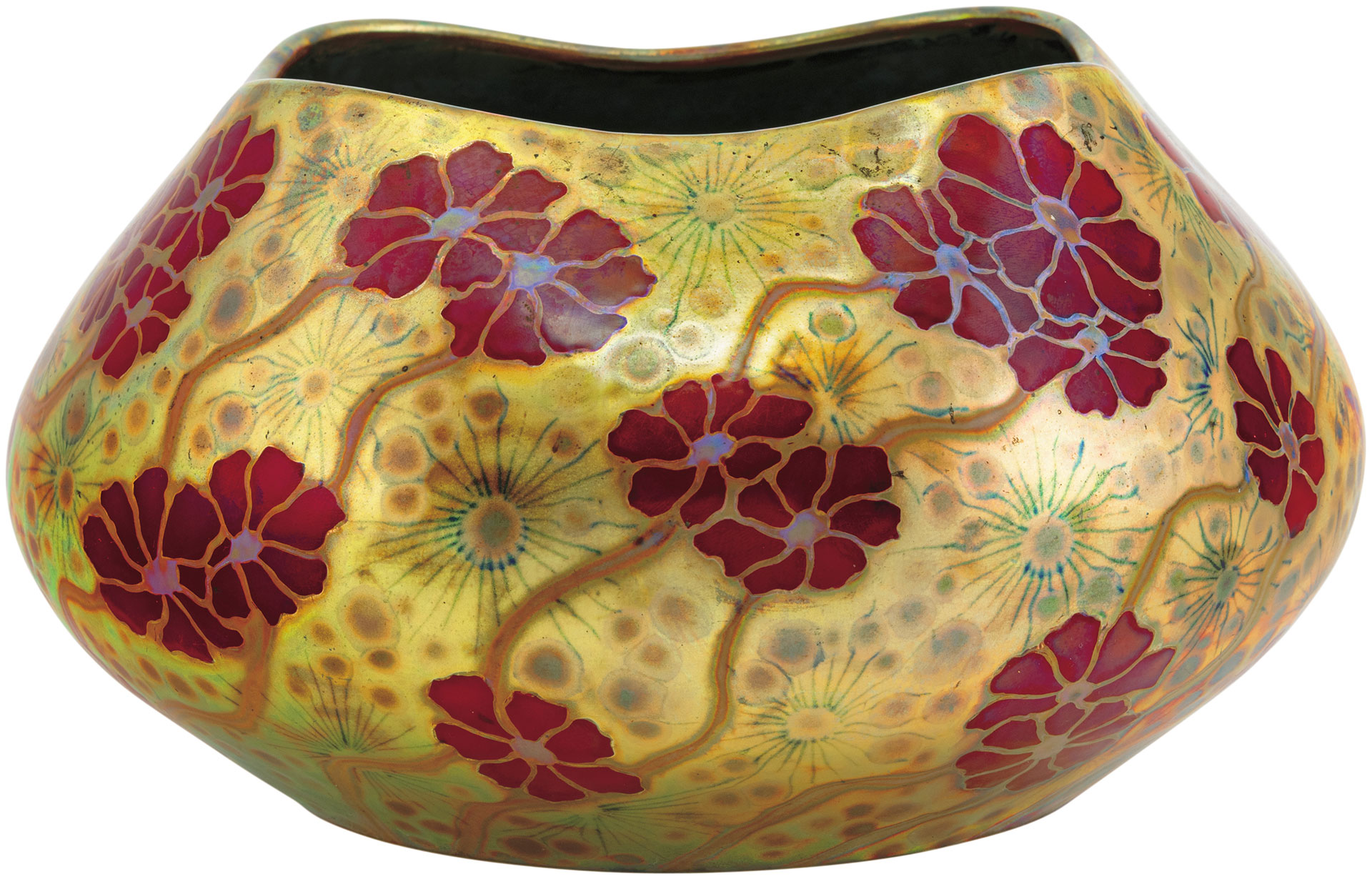 Zsolnay Cachepot, decorated with Flowers, Zsolnay, 1904