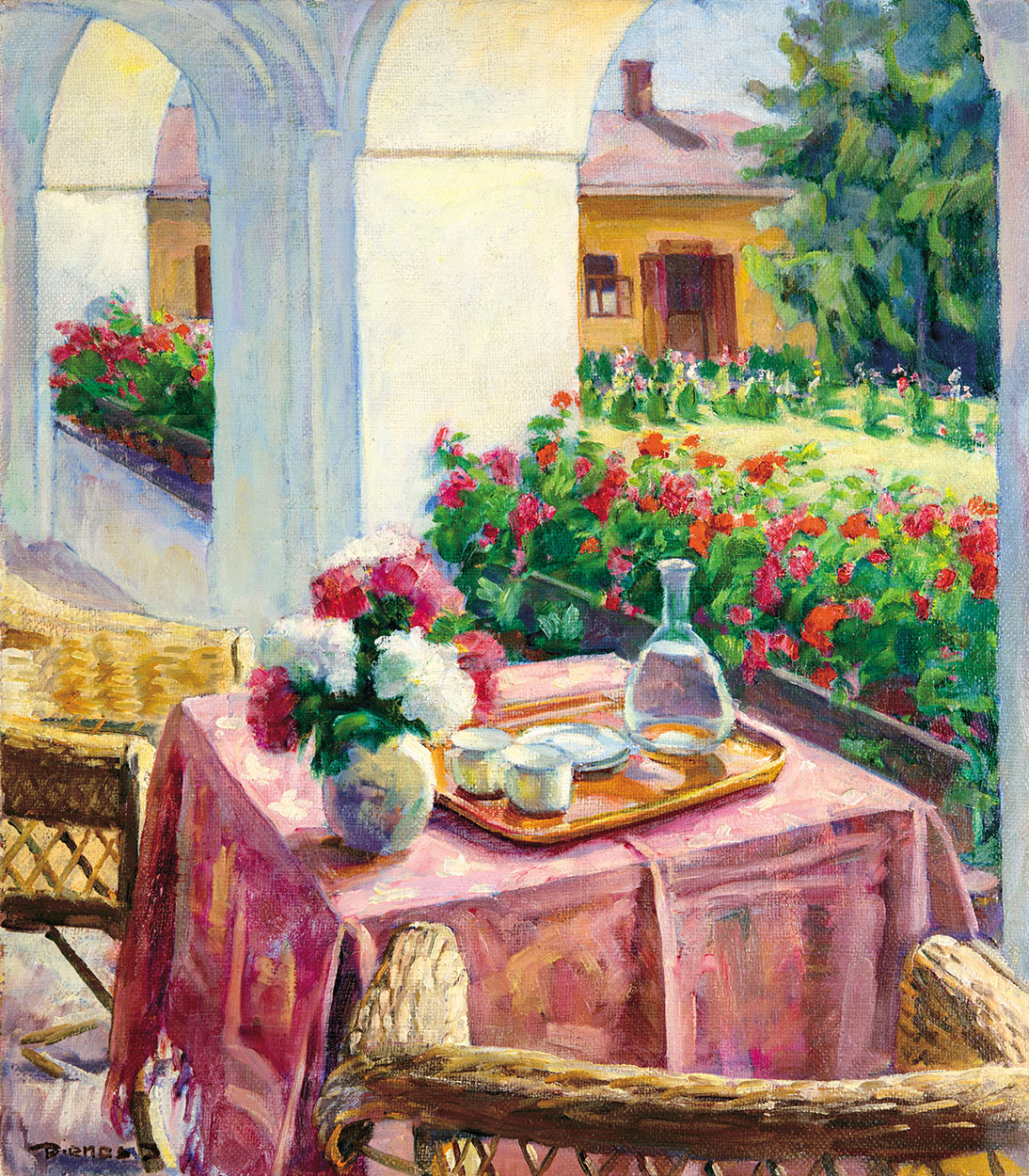 Dienes János (1884-1962) Flower Garden