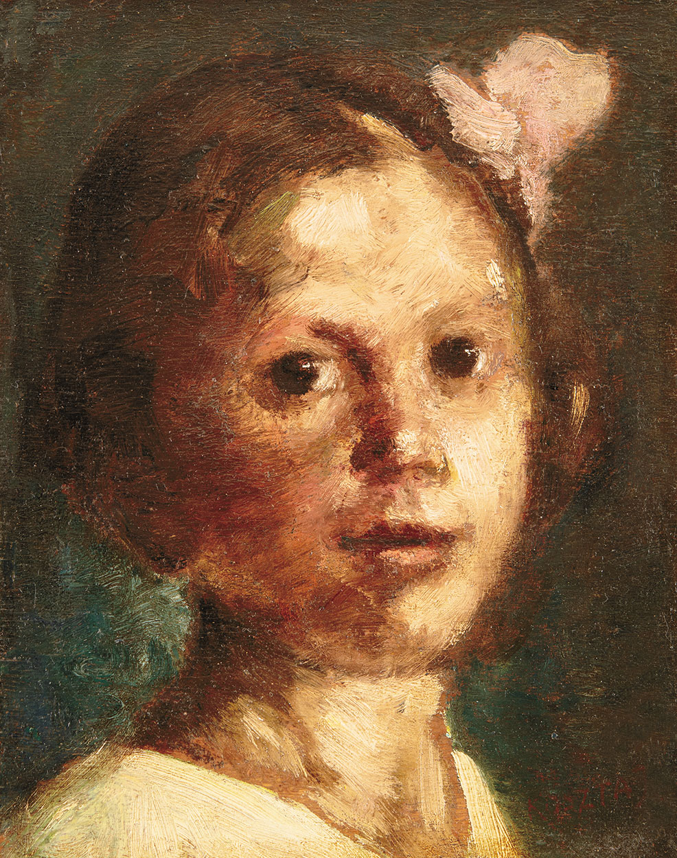 Koszta József, kislány portré