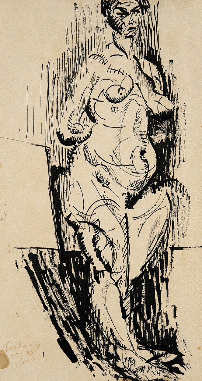 Berény Róbert (1887-1953) Standing Female Nude, 1911
