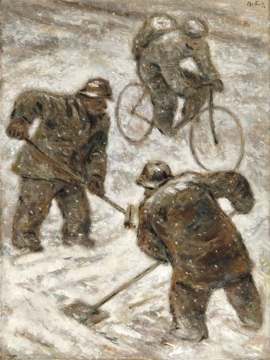 Bortnyik Sándor (1893-1976) Men Shoveling Snow, 1942