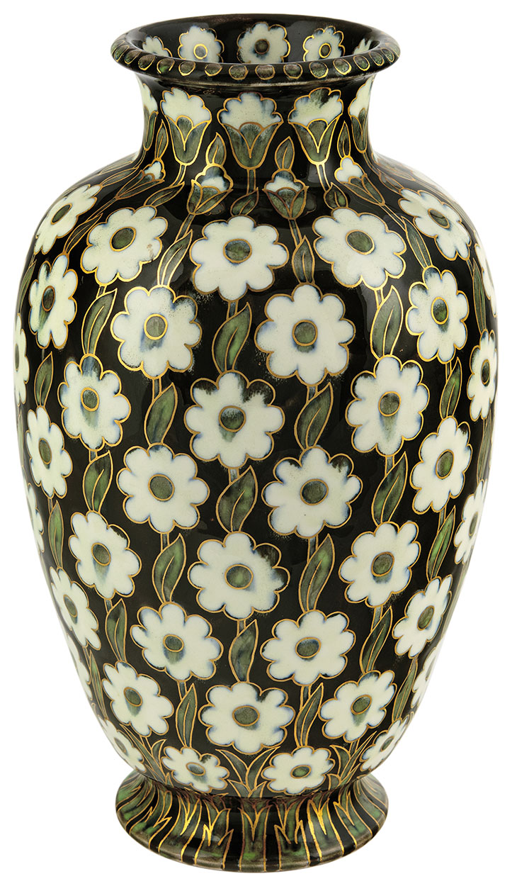 Zsolnay Vase, with stylized Floral motifs, Zsolnay, around 1910