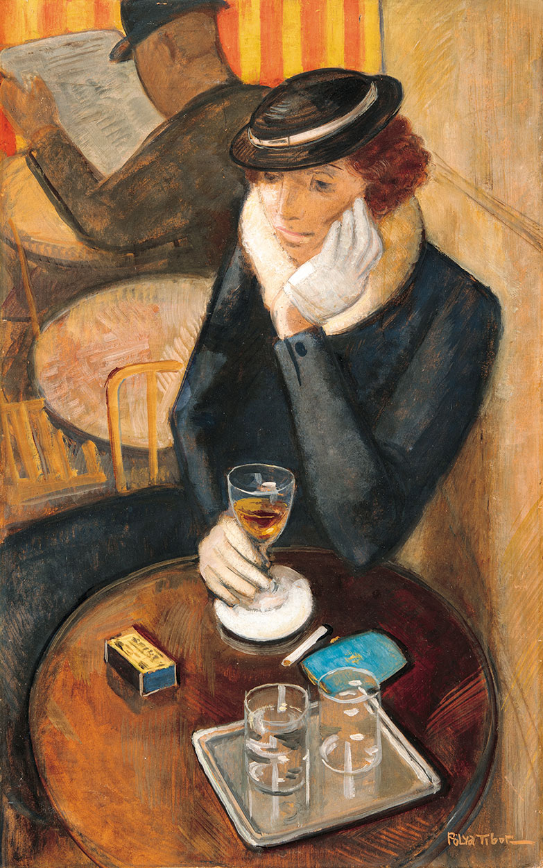 Pólya Tibor (1886-1937) In a Cafe