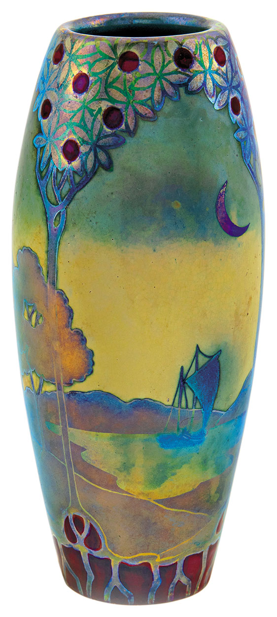 Zsolnay Vase, with romantic Panorama, Zsolnay, 1899