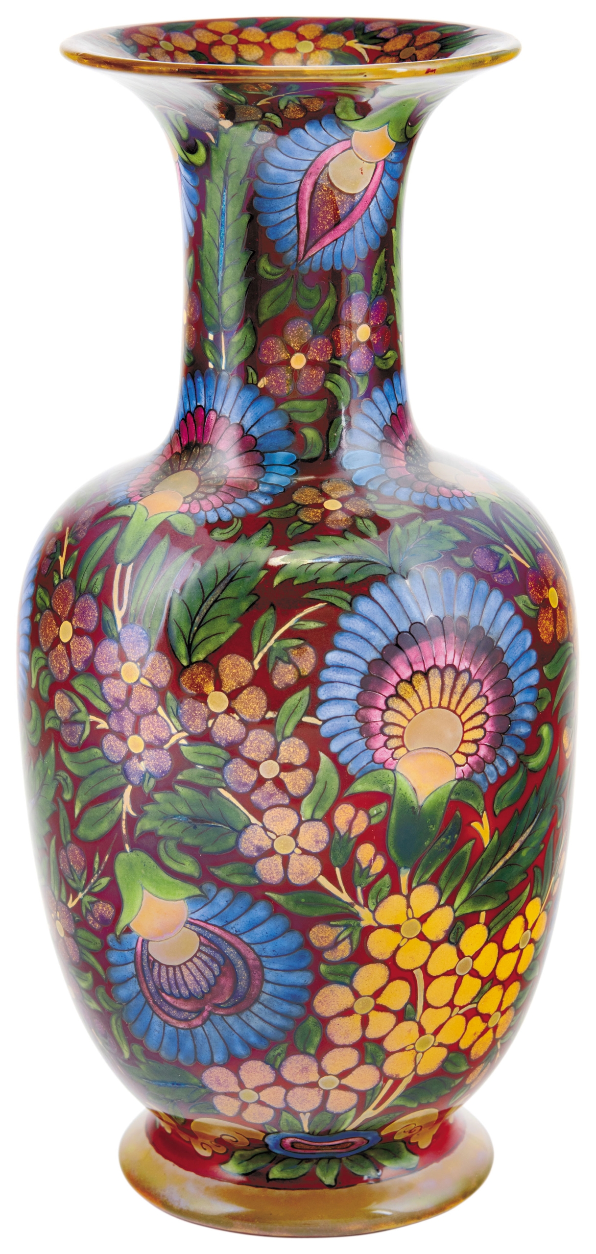 Zsolnay Vase with “Egyptian” Floral Motif, around 1915, DECOR PLAN BY: POMPÁR GYULA
