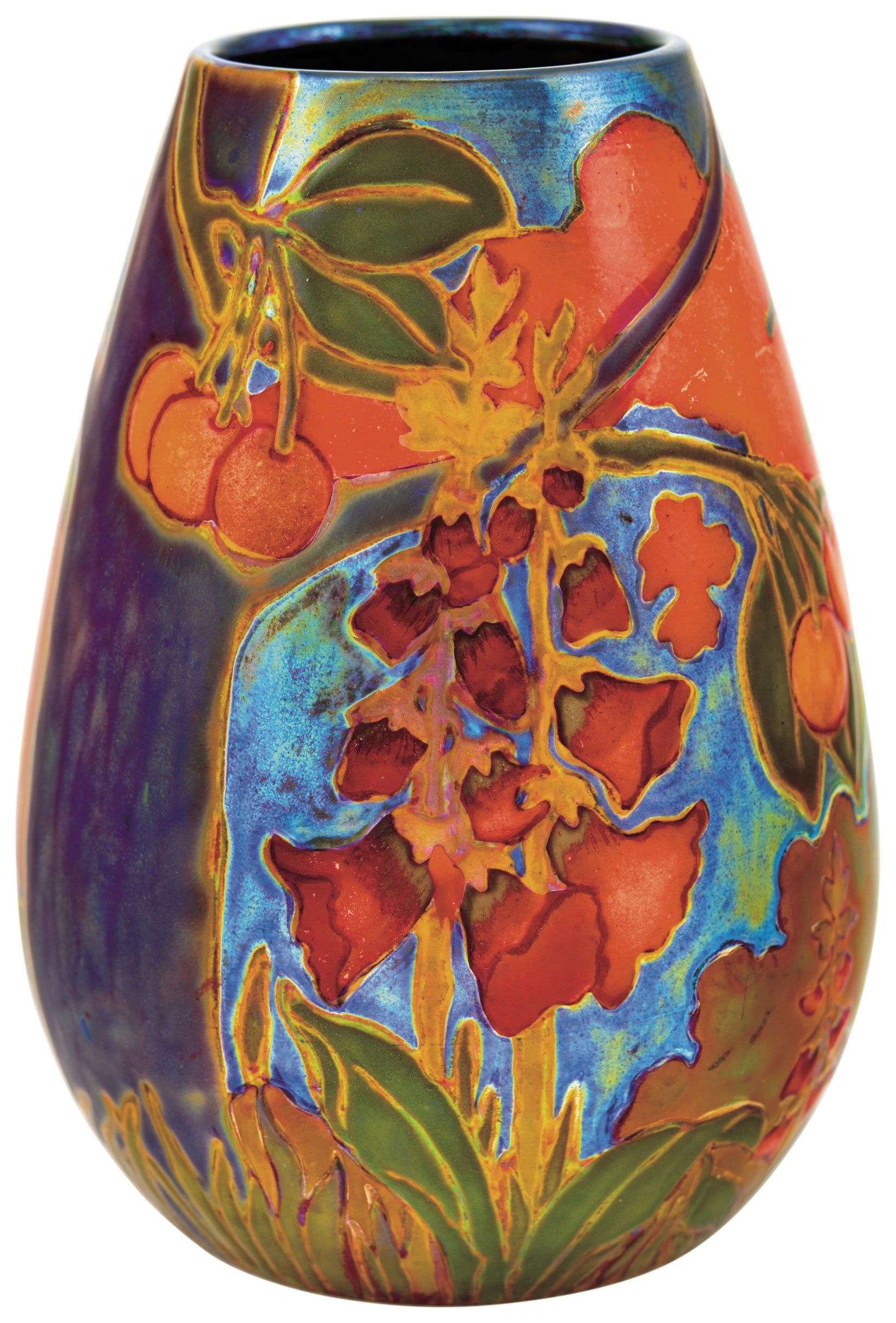 Zsolnay Cherry Vase, around 1906, PLAN BY NIKELSZKY, GÉZA
