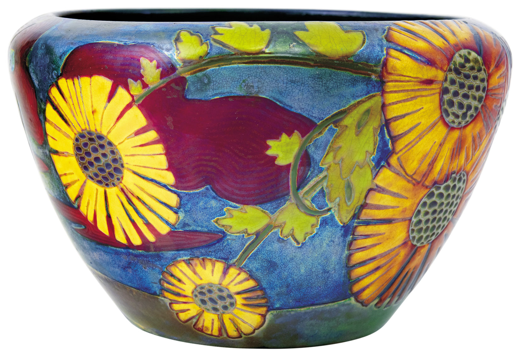 Zsolnay Sunflower Pot, 1911