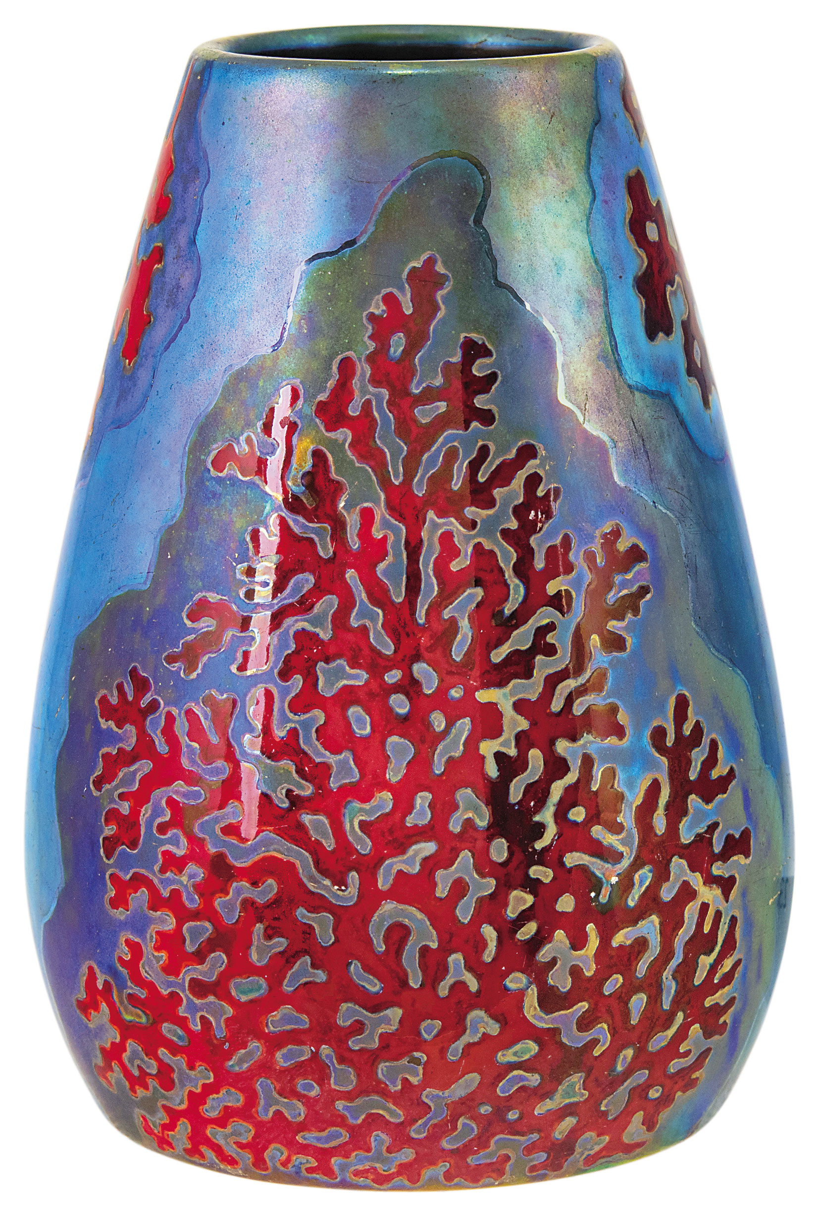 Zsolnay Vase with Coral decoration, 1897-1898