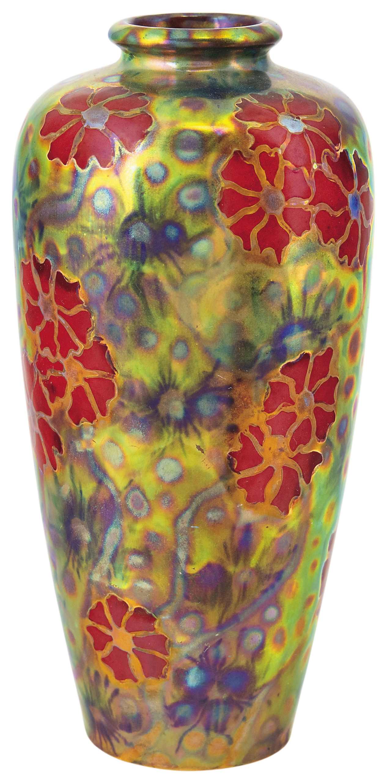 Zsolnay Vase painted with Wild Flowers, around 1906