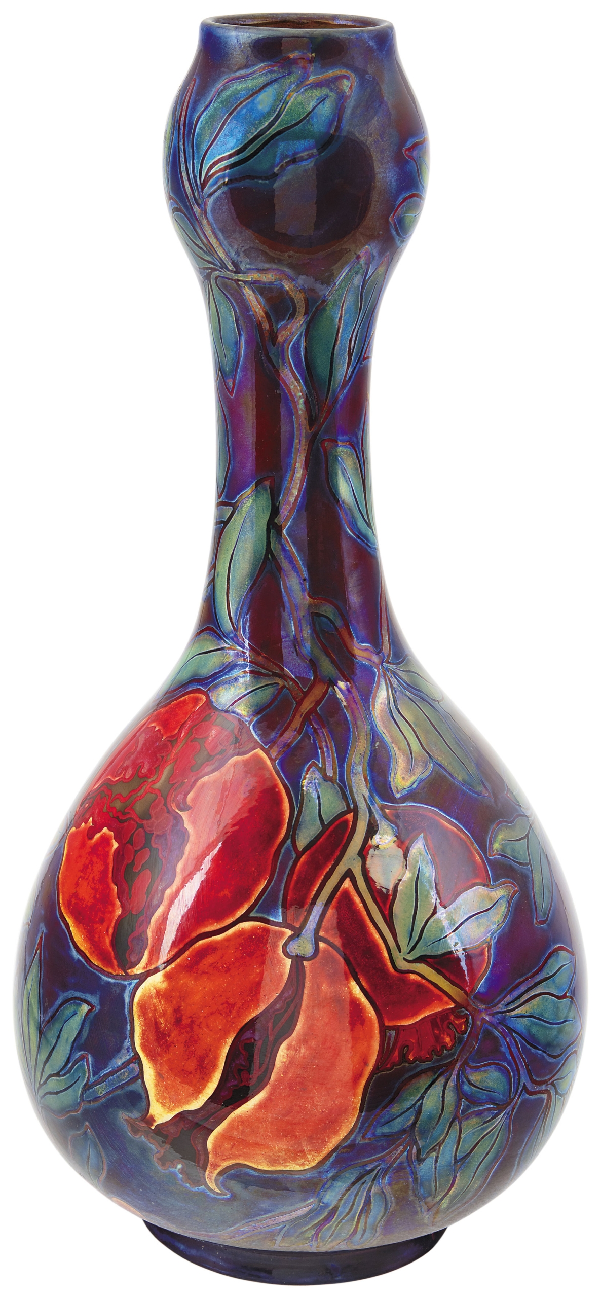 Zsolnay Vase with Pomegranate Decor, 1900