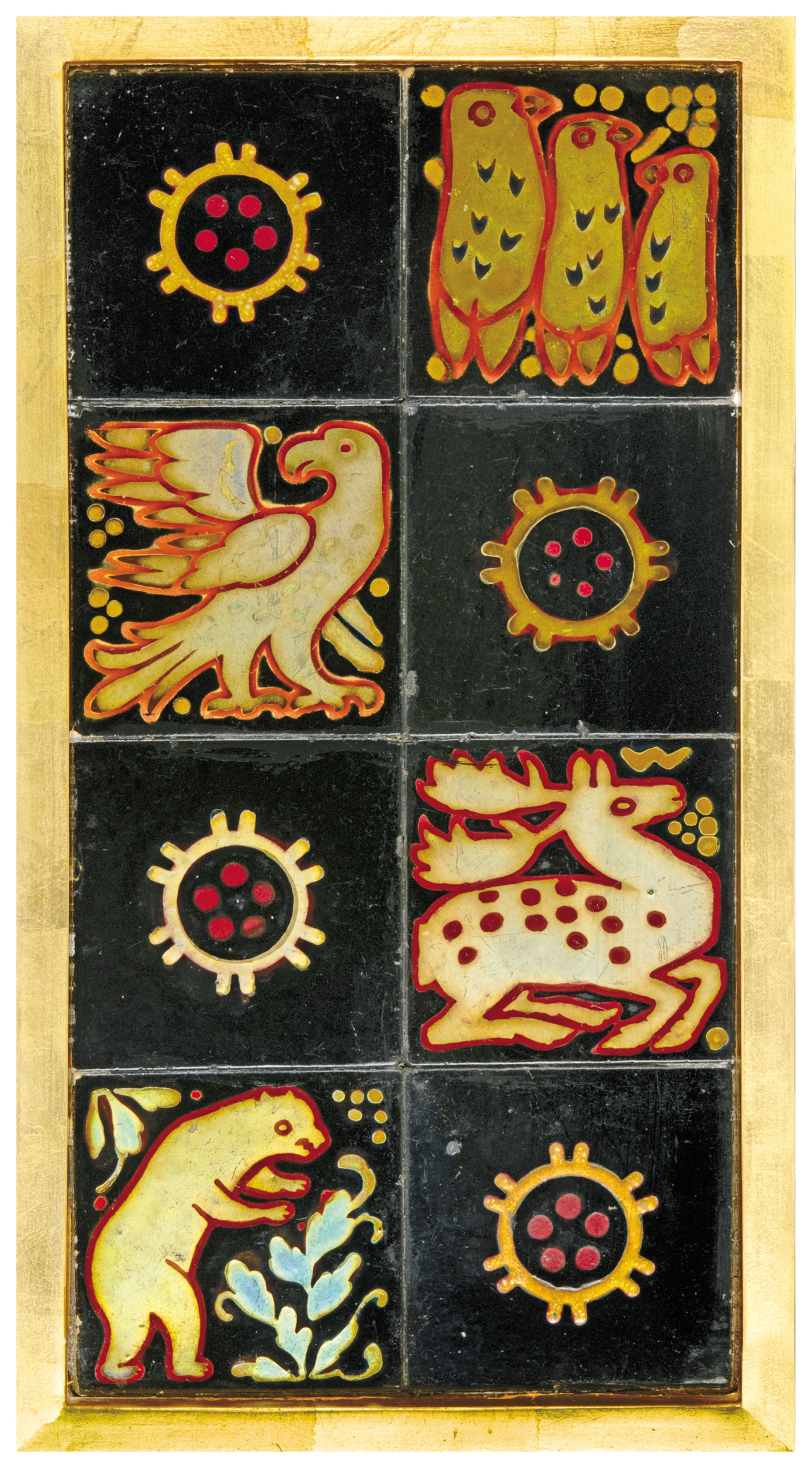 Zsolnay 8 pieces of Decorative Tiles, 1910-1911